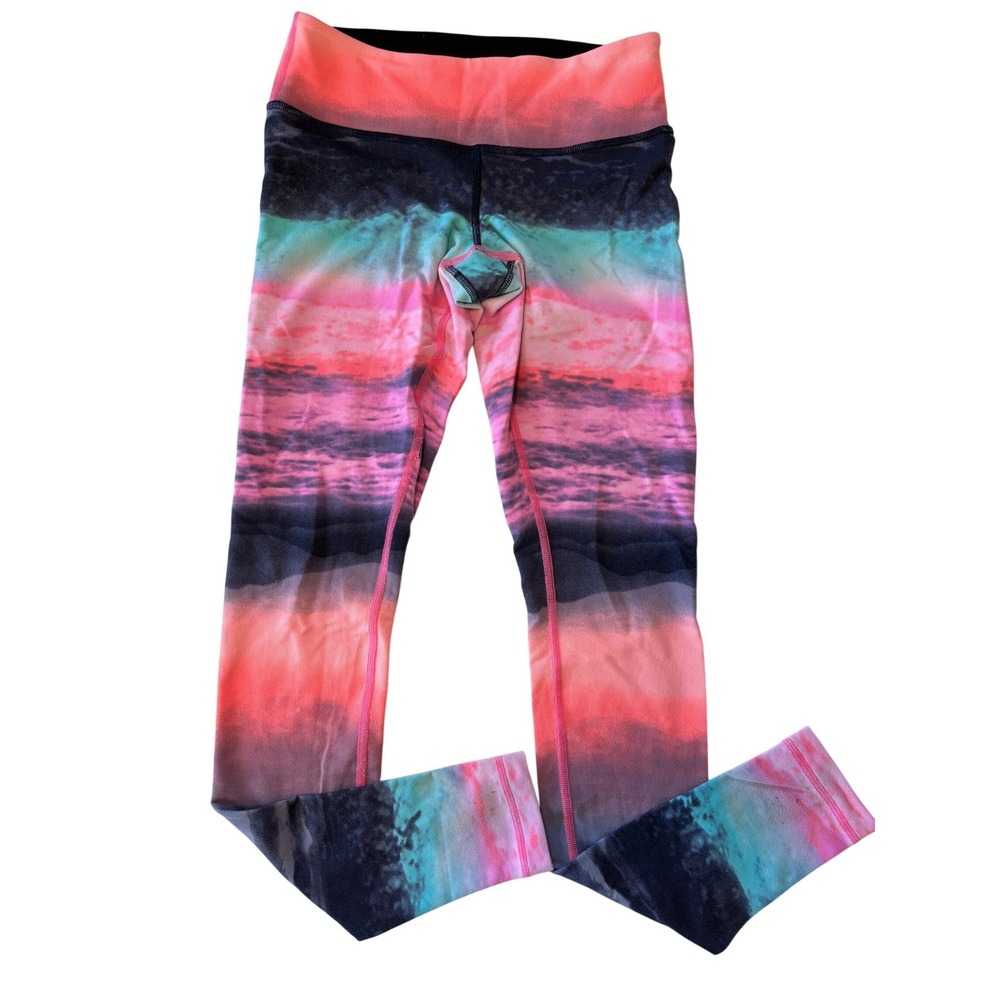 Lululemon Wunder Under Leggings Sunset Stripe Womens Size 4 Yoga